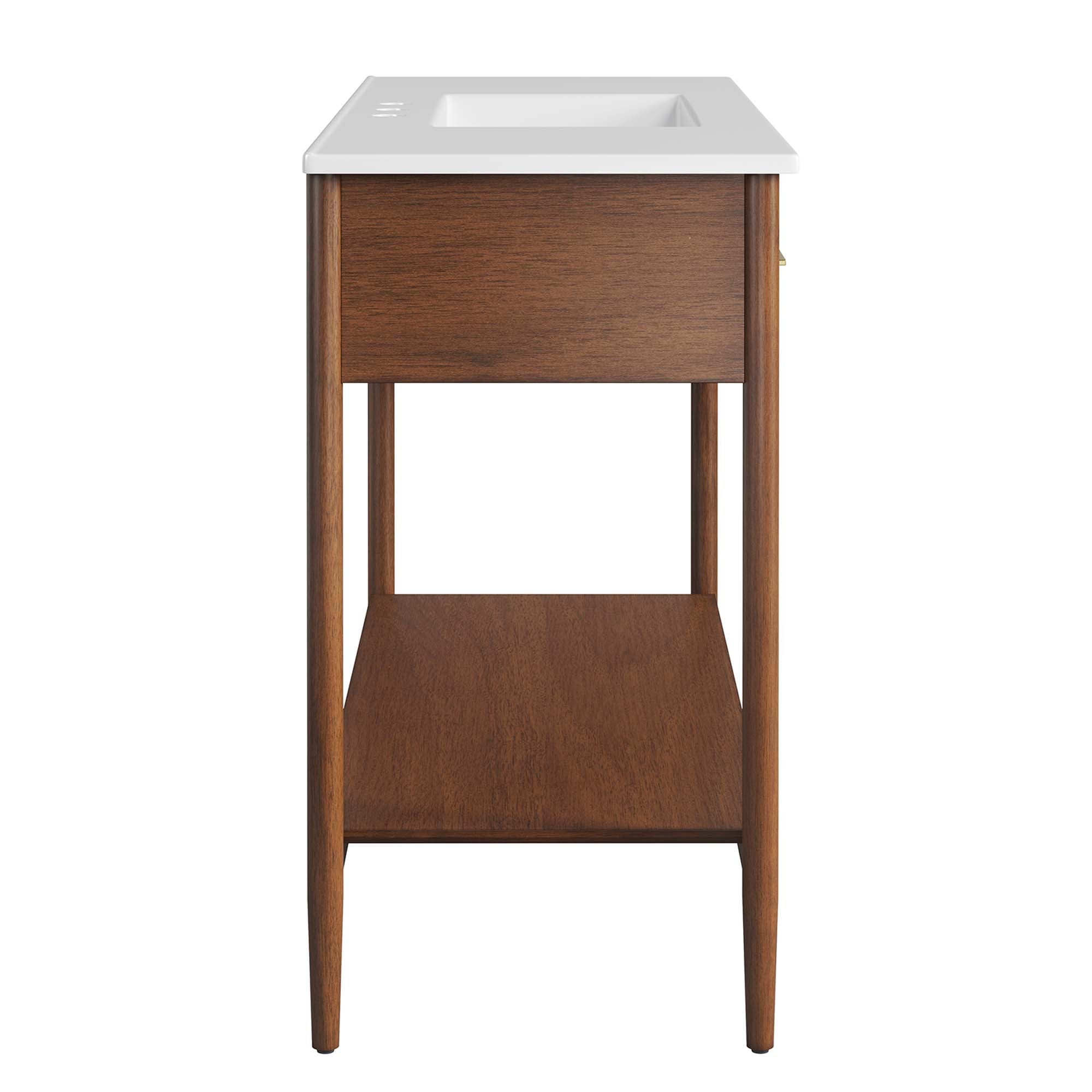 Zaire 48" Single Sink Bathroom Vanity - Walnut White
