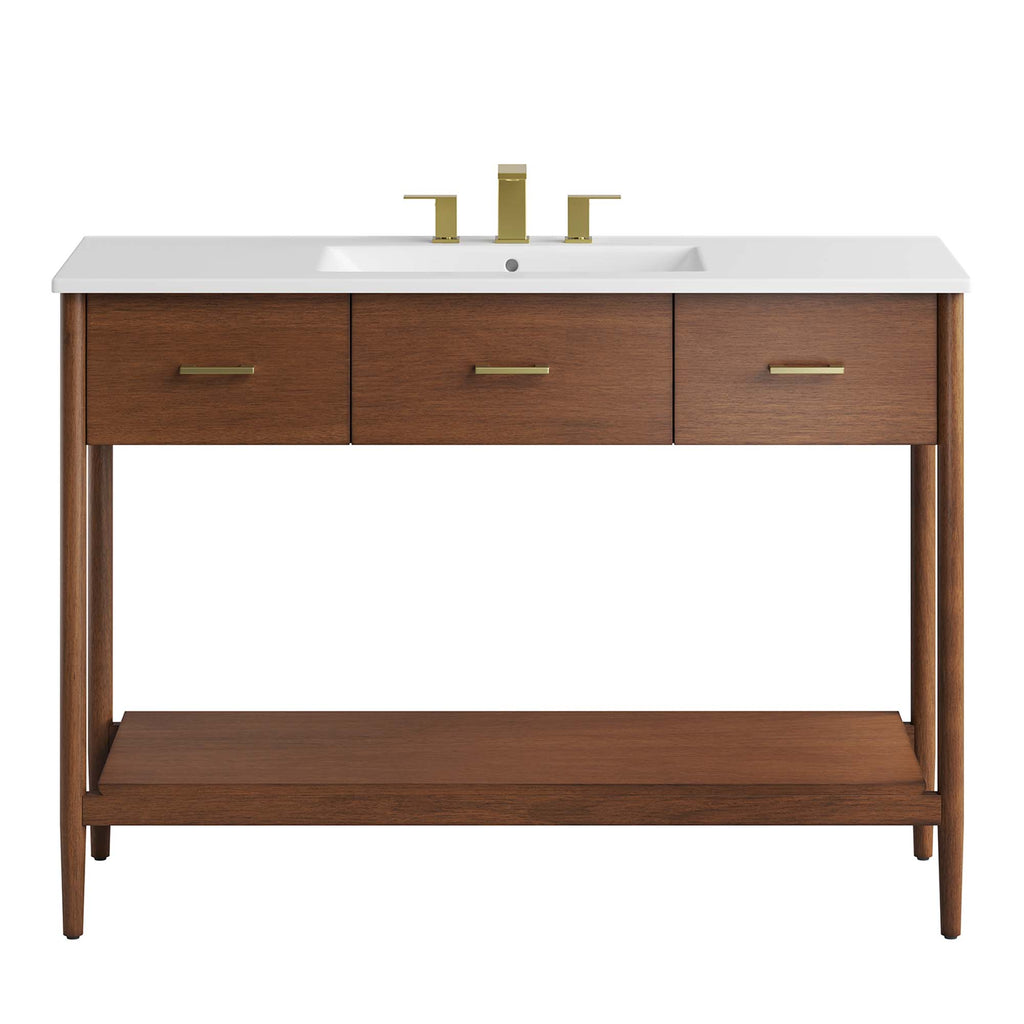 Zaire 48" Single Sink Bathroom Vanity - Walnut White
