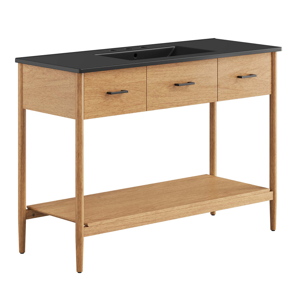 Zaire 48" Single Sink Bathroom Vanity - Natural Black