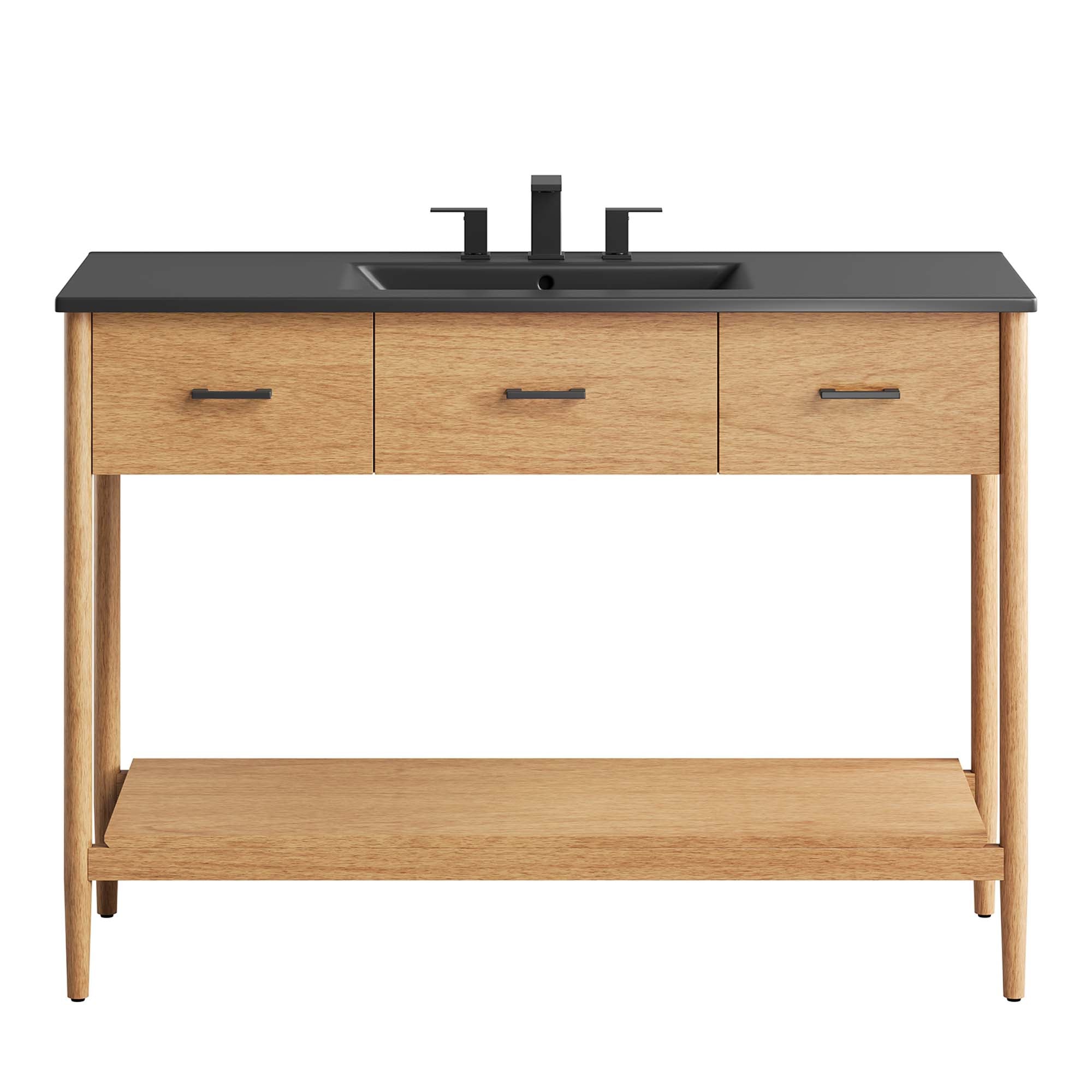 Zaire 48" Single Sink Bathroom Vanity - Natural Black