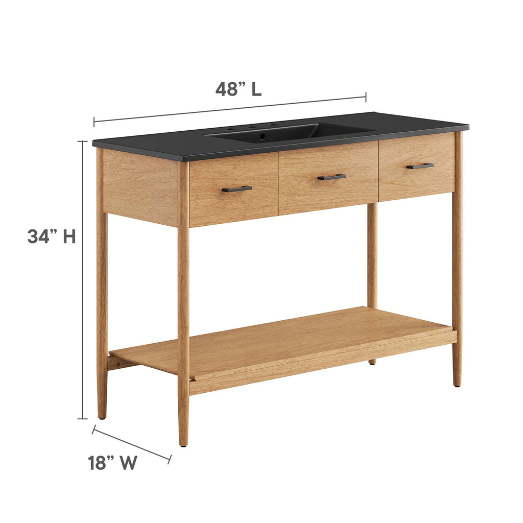 Zaire 48" Single Sink Bathroom Vanity - Natural Black