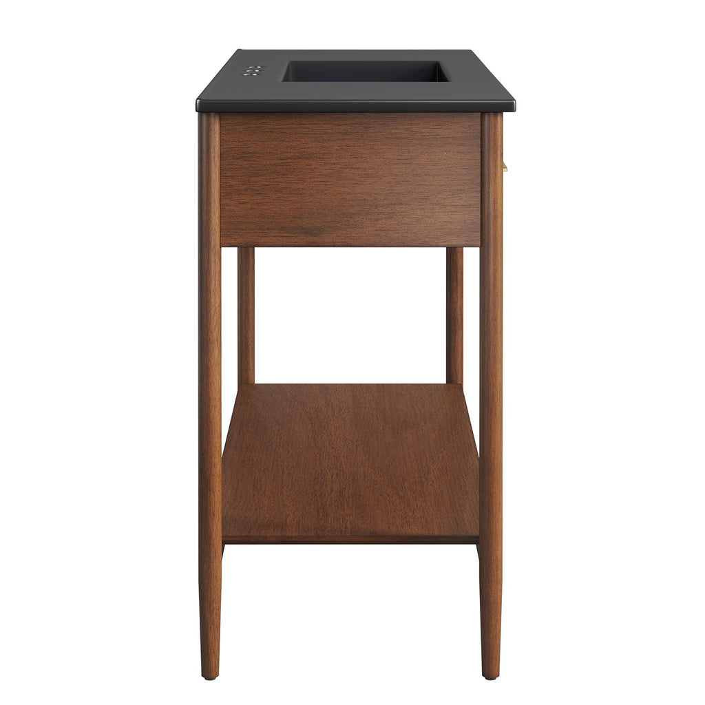 Zaire 48" Single Sink Bathroom Vanity - Walnut Black