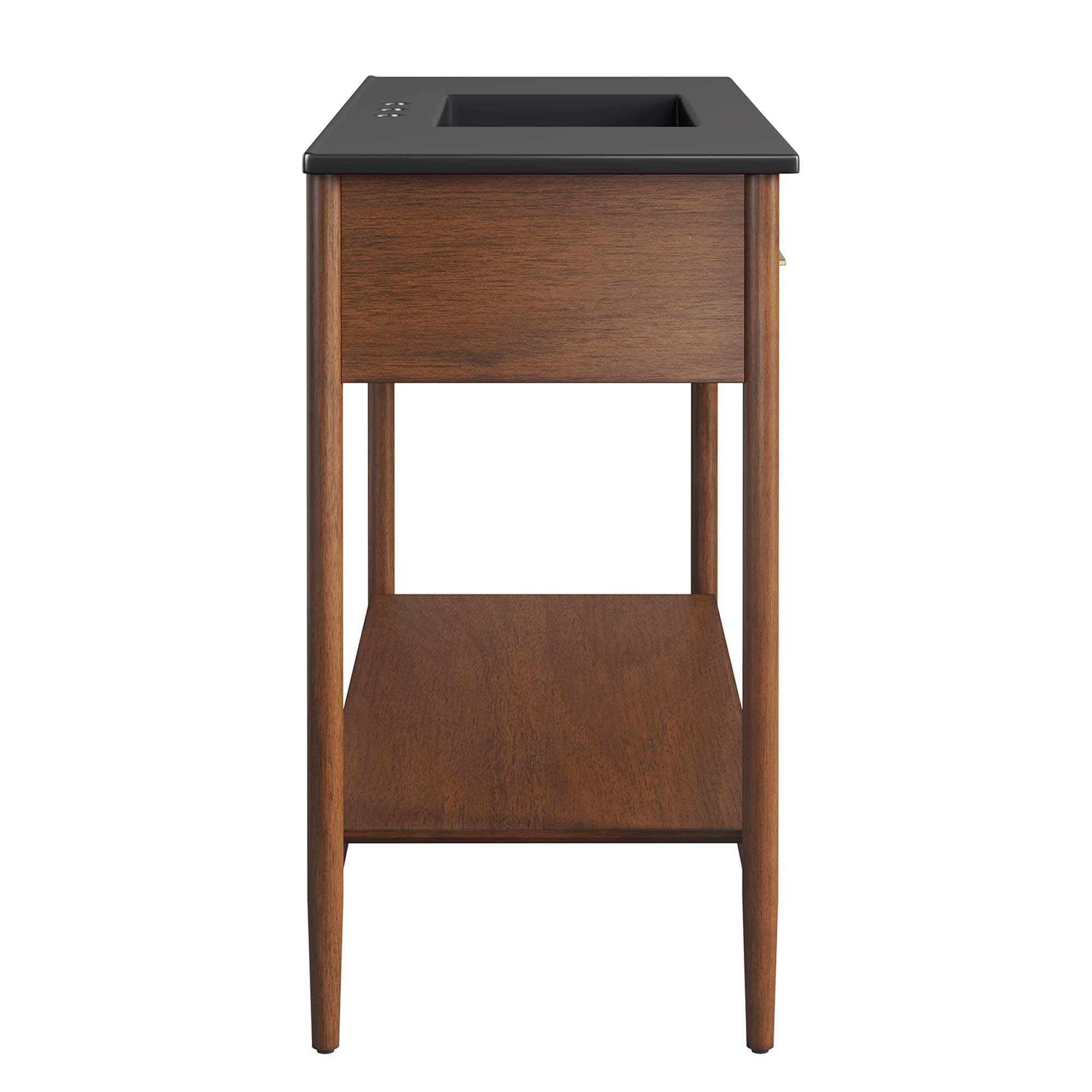 Zaire 48" Single Sink Bathroom Vanity - Walnut Black