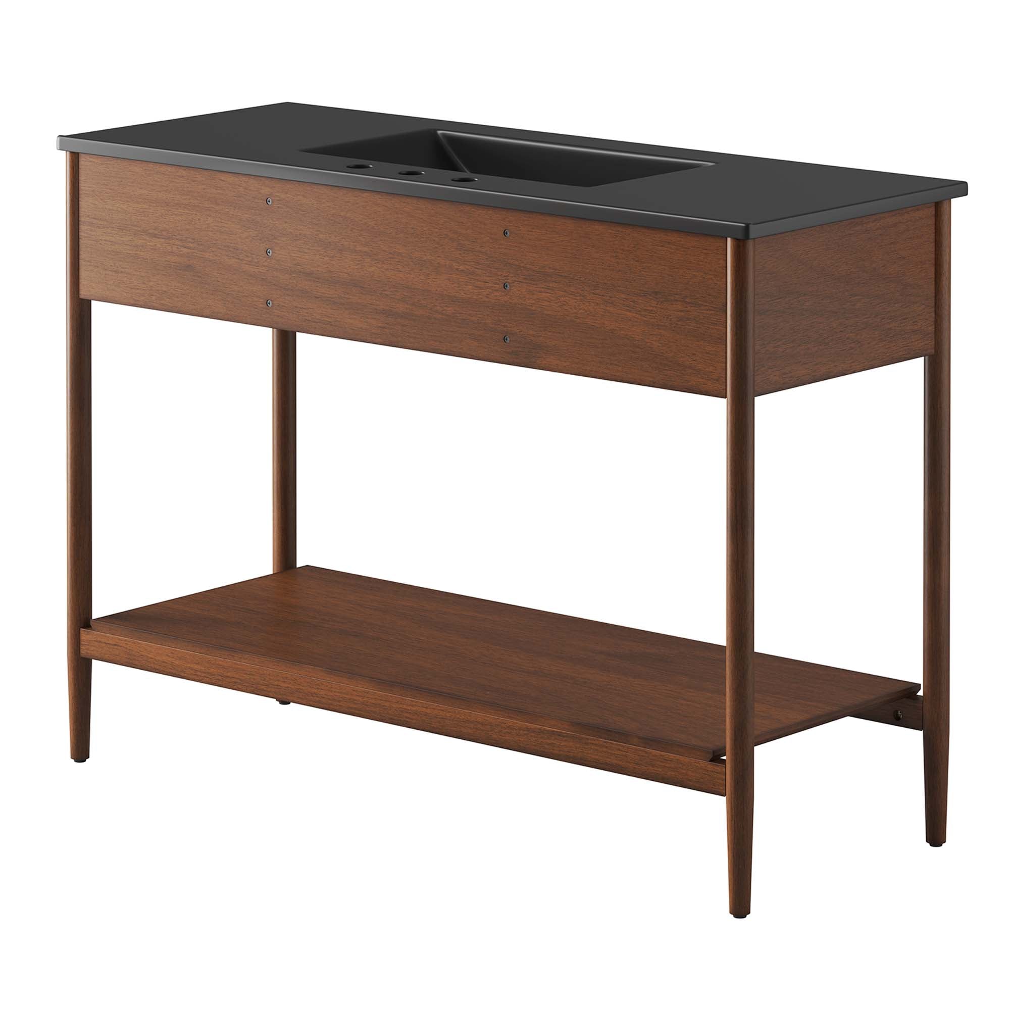 Zaire 48" Single Sink Bathroom Vanity - Walnut Black