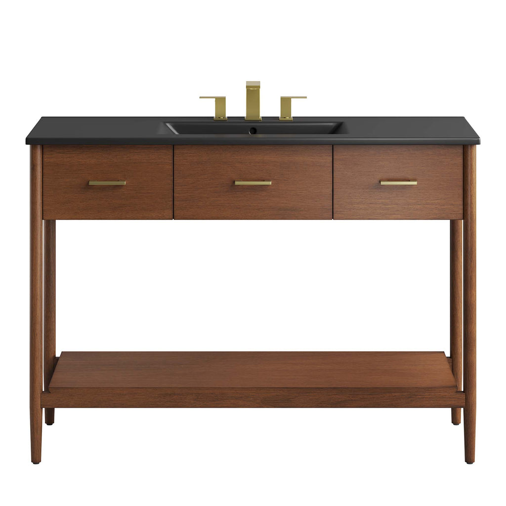Zaire 48" Single Sink Bathroom Vanity - Walnut Black