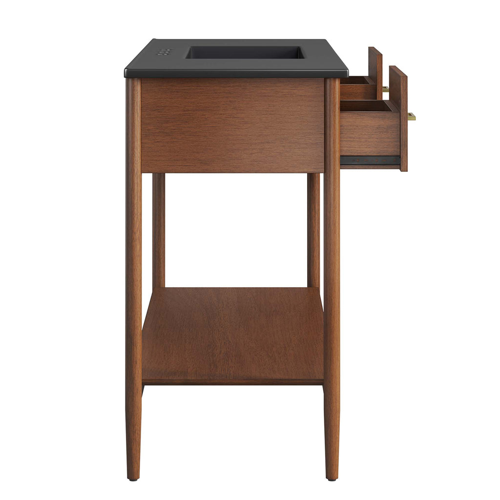 Zaire 48" Single Sink Bathroom Vanity - Walnut Black