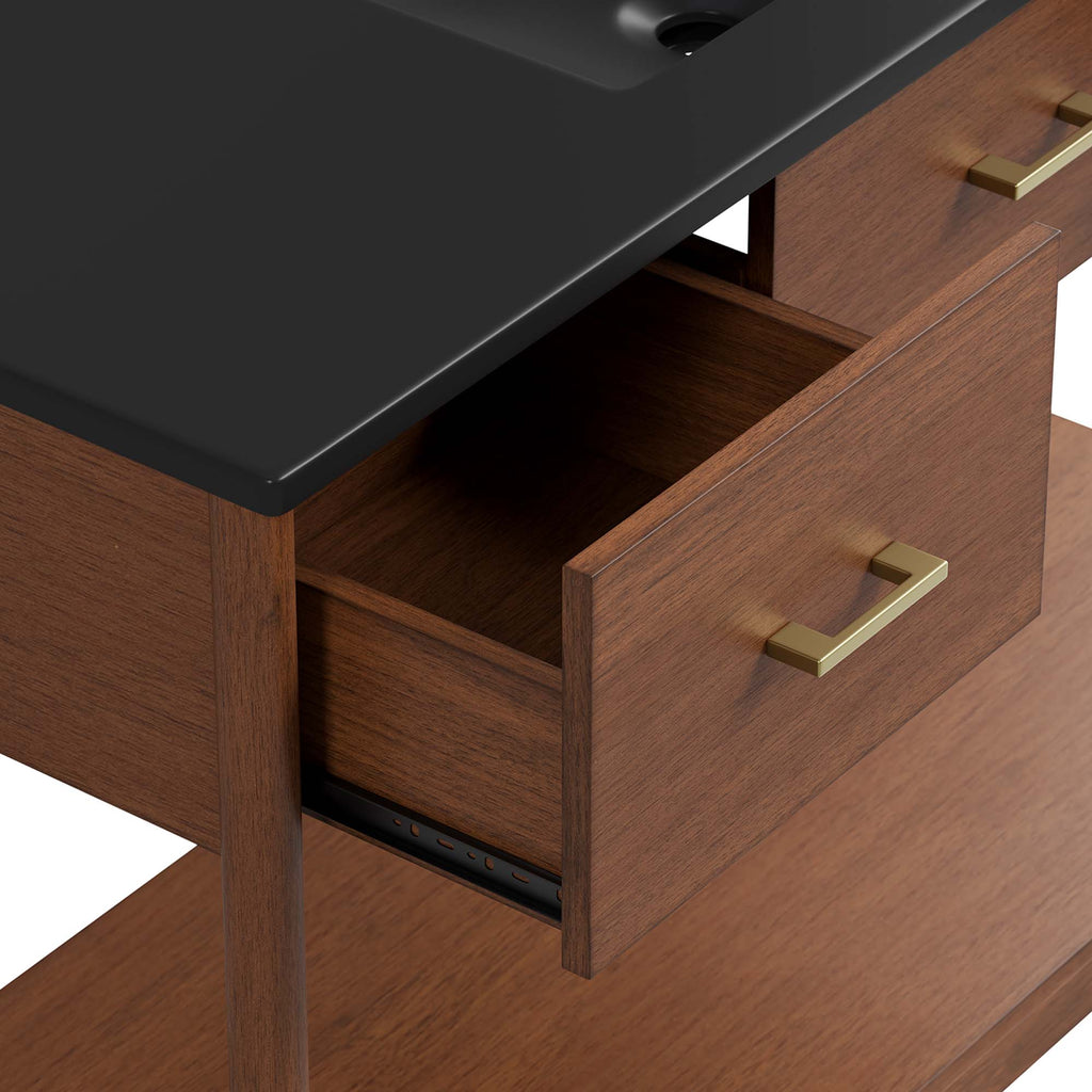 Zaire 48" Single Sink Bathroom Vanity - Walnut Black