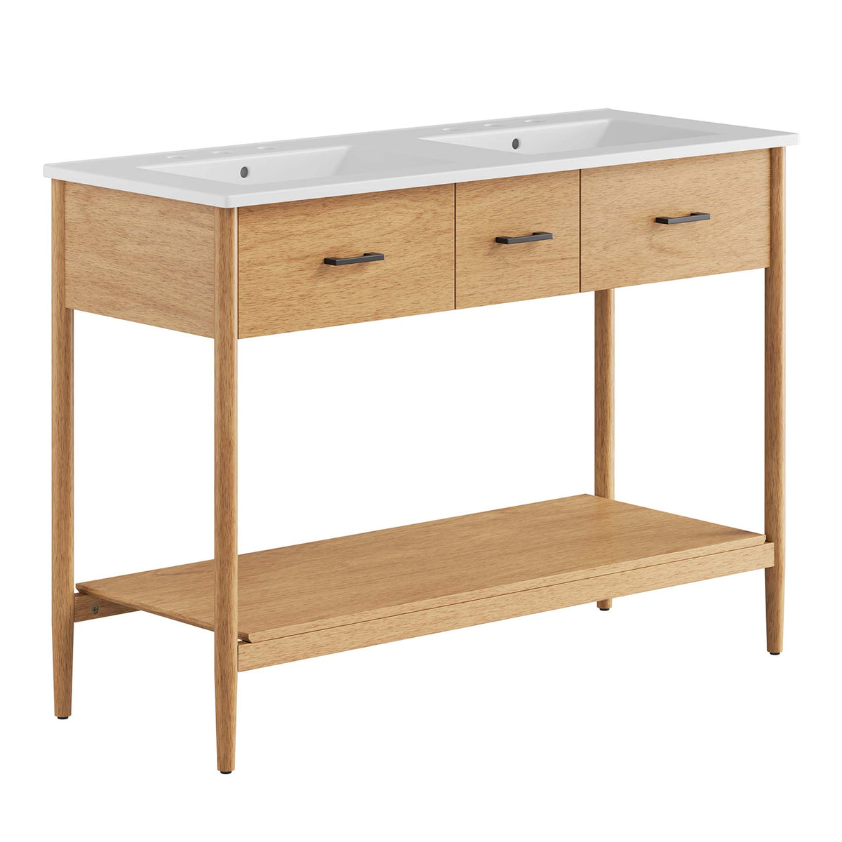 Zaire 48" Double Sink Bathroom Vanity - Natural White