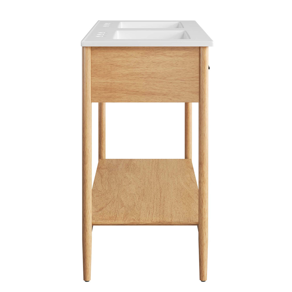 Zaire 48" Double Sink Bathroom Vanity - Natural White