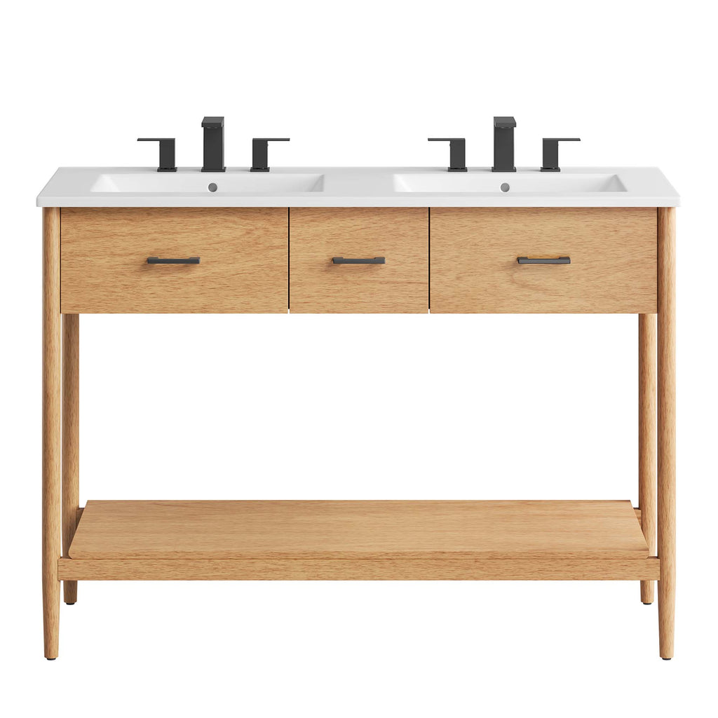 Zaire 48" Double Sink Bathroom Vanity - Natural White