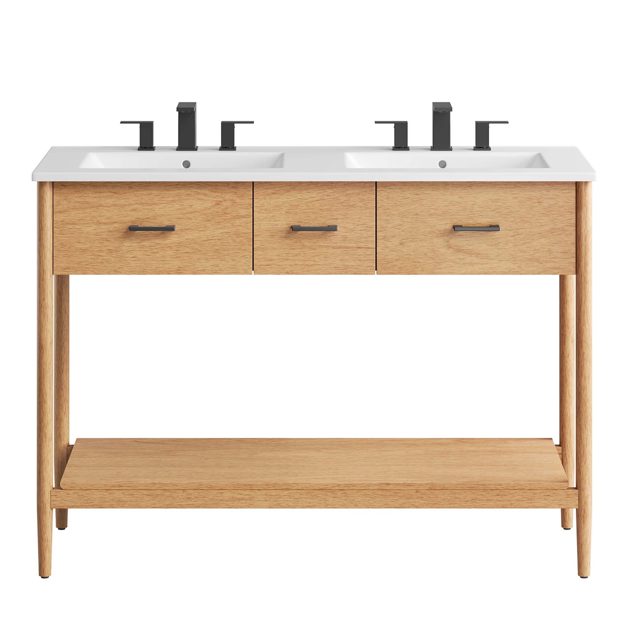 Zaire 48" Double Sink Bathroom Vanity - Natural White