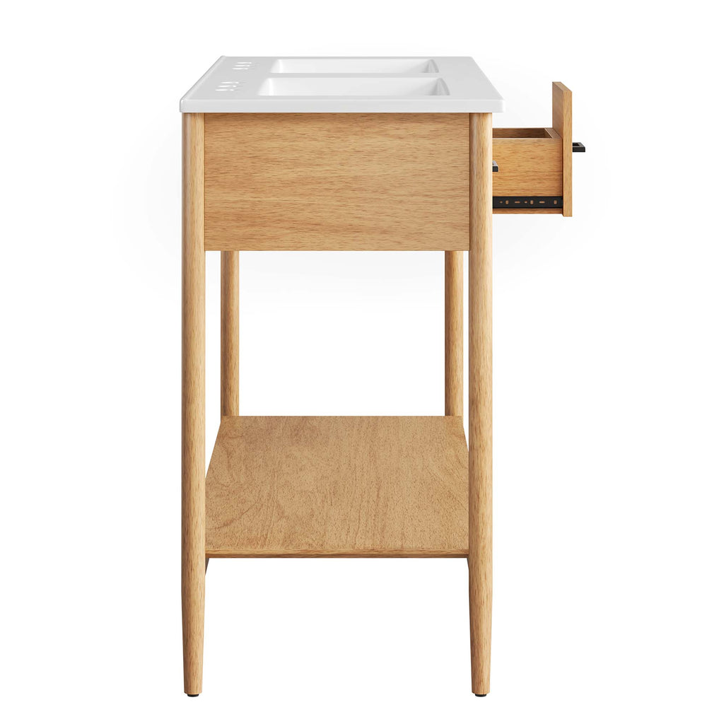 Zaire 48" Double Sink Bathroom Vanity - Natural White