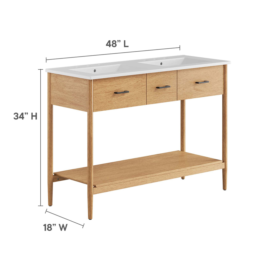 Zaire 48" Double Sink Bathroom Vanity - Natural White