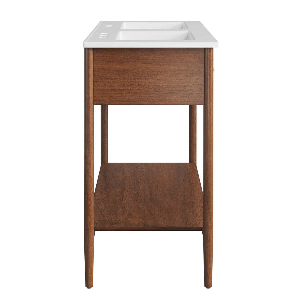 Zaire 48" Double Sink Bathroom Vanity - Walnut White