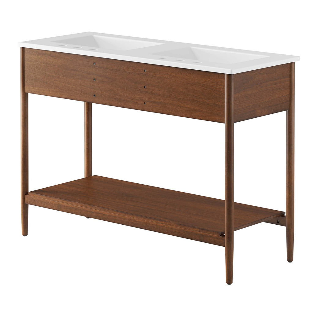 Zaire 48" Double Sink Bathroom Vanity - Walnut White