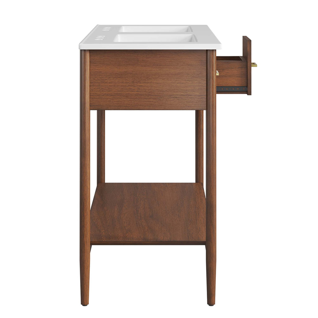 Zaire 48" Double Sink Bathroom Vanity - Walnut White
