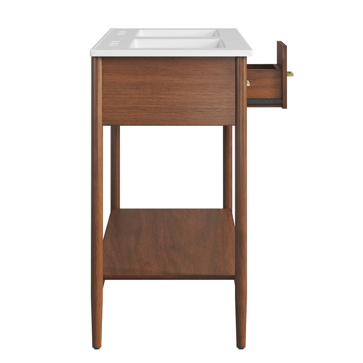 Zaire 48" Double Sink Bathroom Vanity - Walnut White