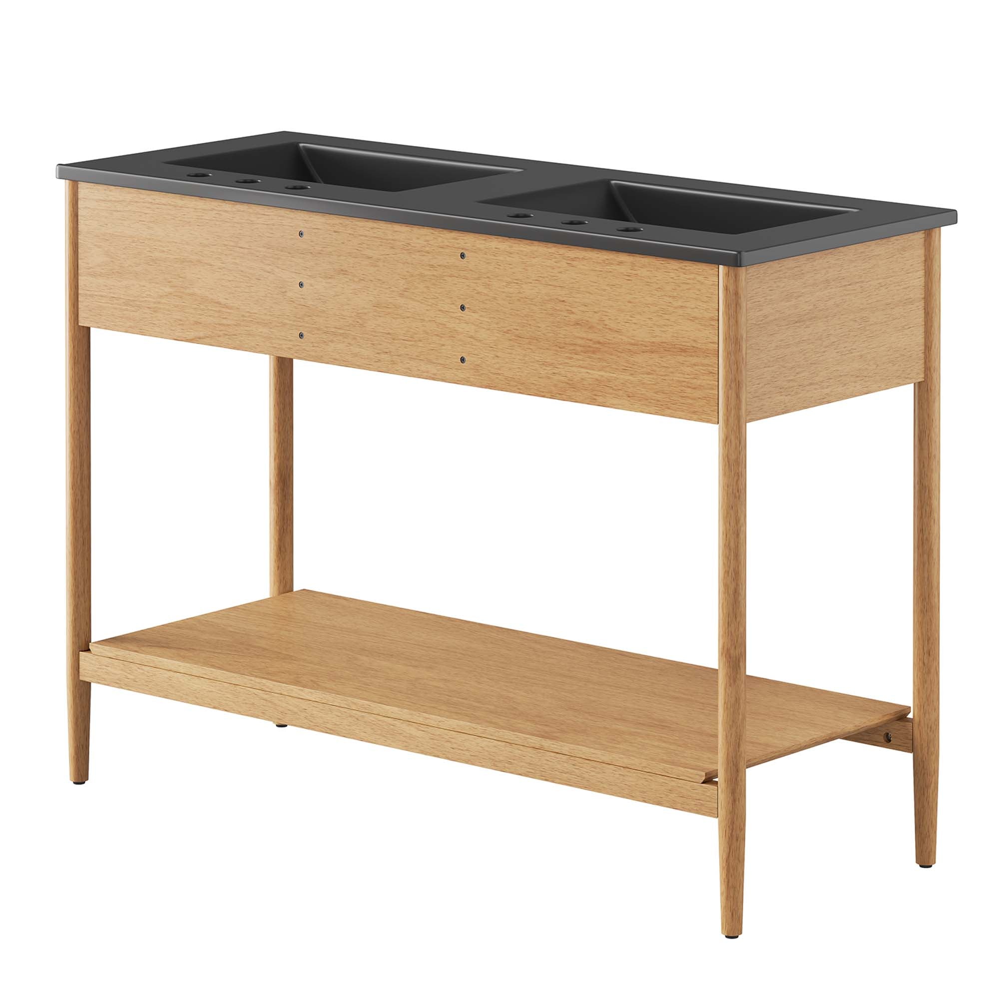 Zaire 48" Double Sink Bathroom Vanity - Natural Black