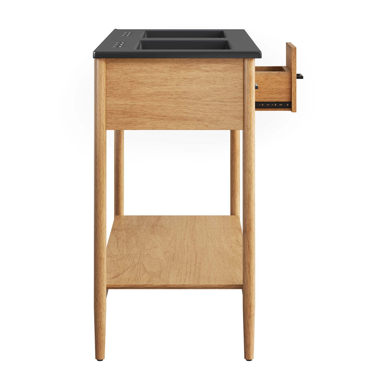 Zaire 48" Double Sink Bathroom Vanity - Natural Black