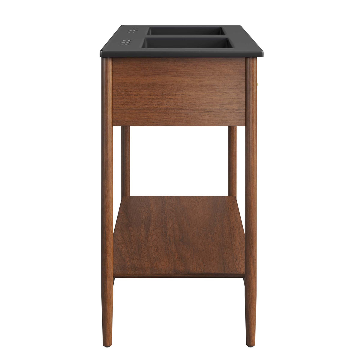 Zaire 48" Double Sink Bathroom Vanity - Walnut Black