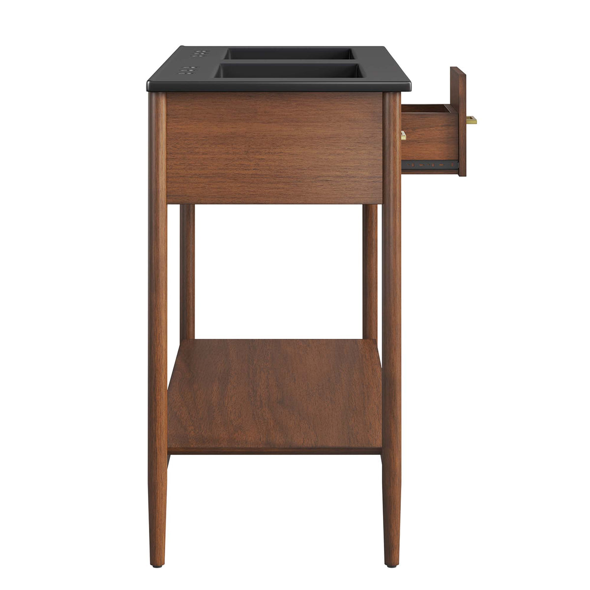 Zaire 48" Double Sink Bathroom Vanity - Walnut Black