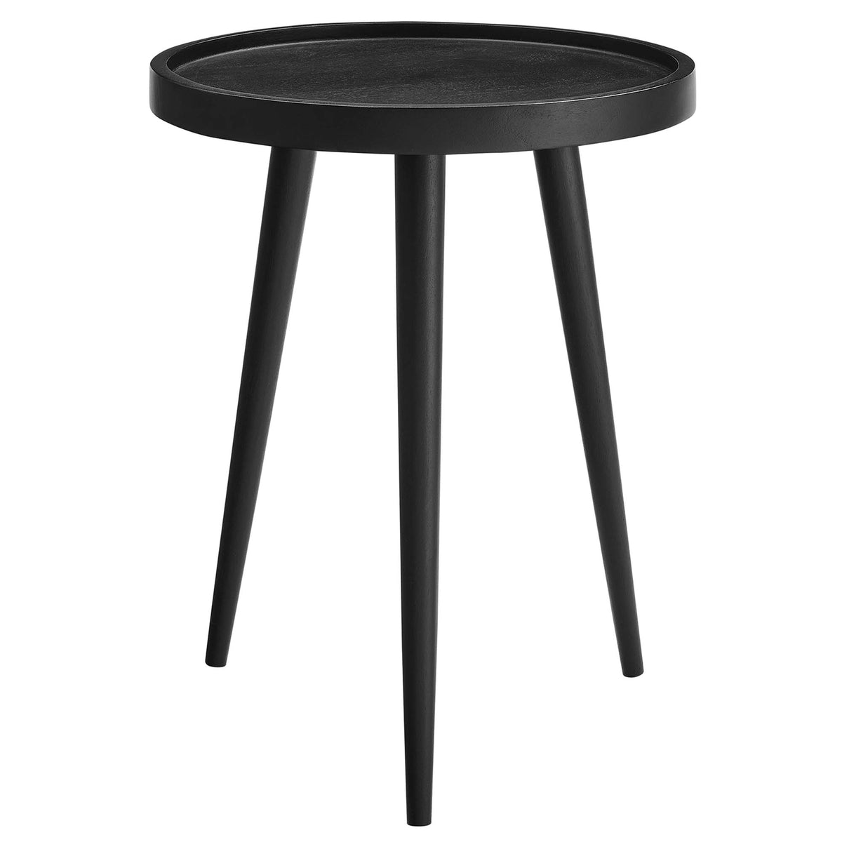 Chiro Round Wood Side Table - Black