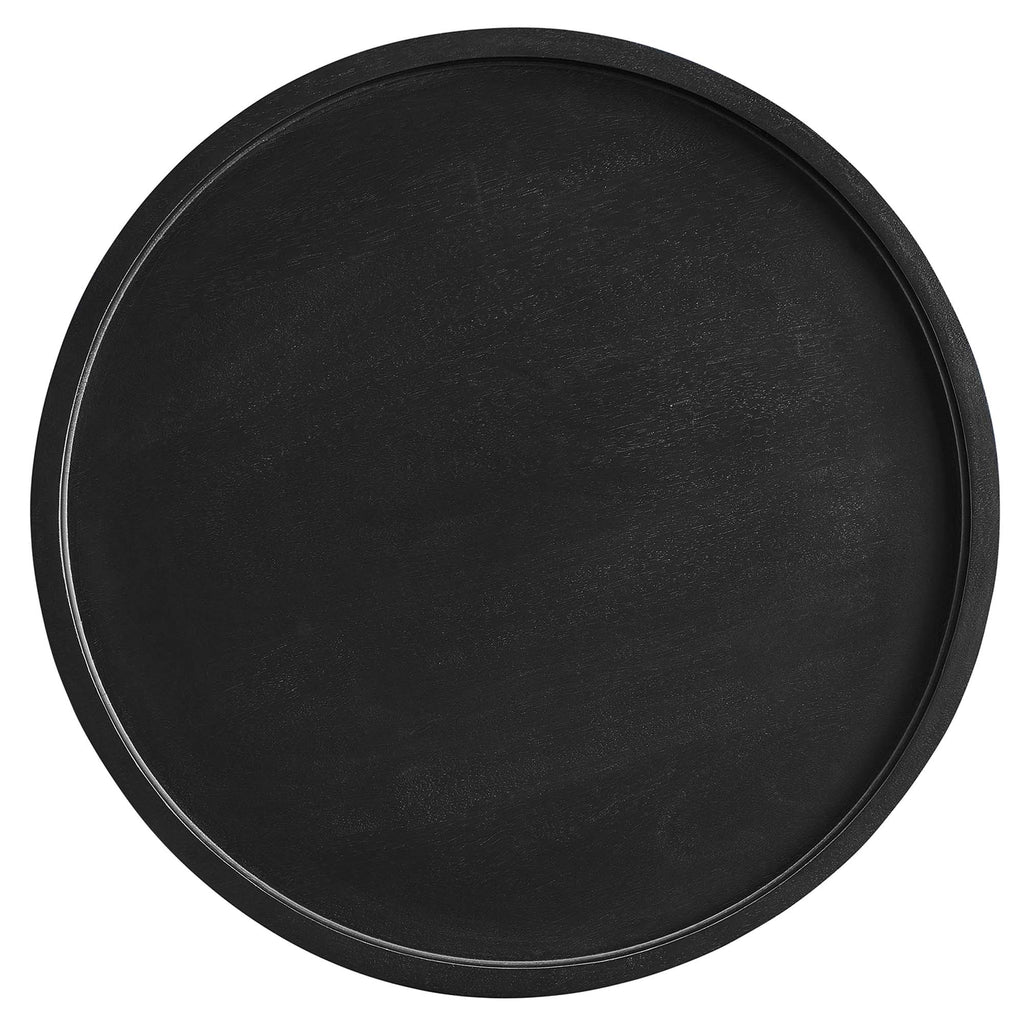 Chiro Round Wood Side Table - Black