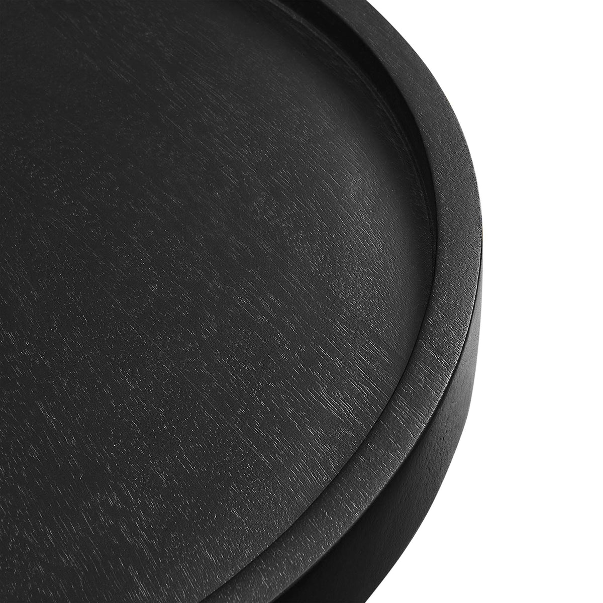 Chiro Round Wood Side Table - Black