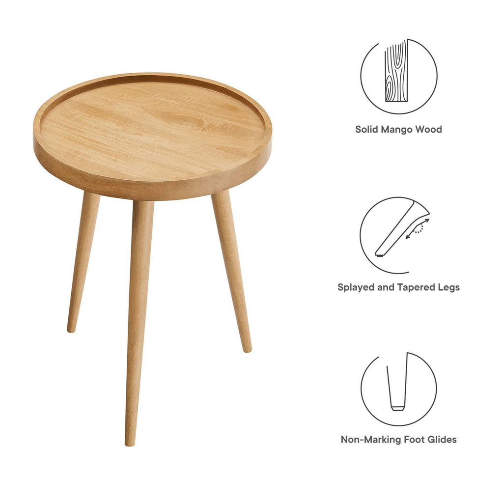 Chiro Round Wood Side Table - Natural
