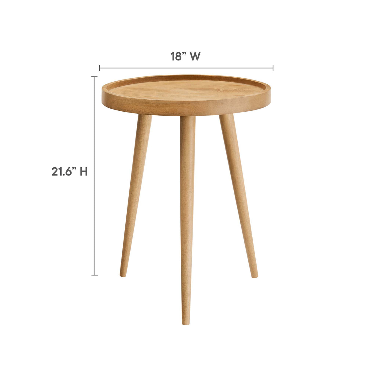 Chiro Round Wood Side Table - Natural