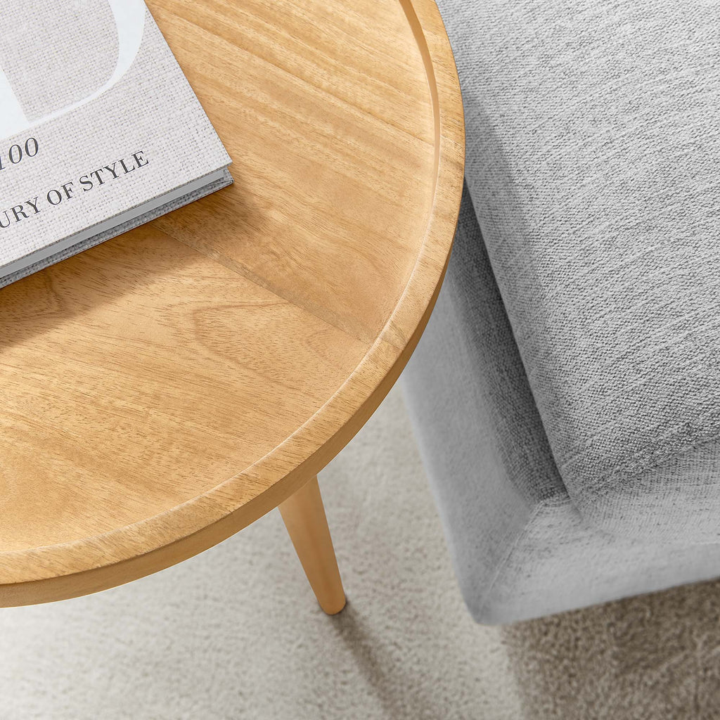 Chiro Round Wood Side Table - Natural