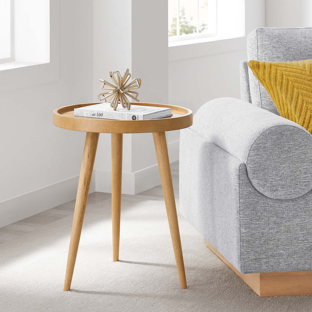 Chiro Round Wood Side Table - Natural