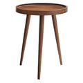 Chiro Round Wood Side Table - Walnut