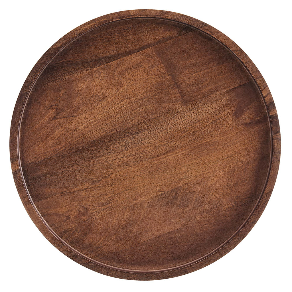 Chiro Round Wood Side Table - Walnut
