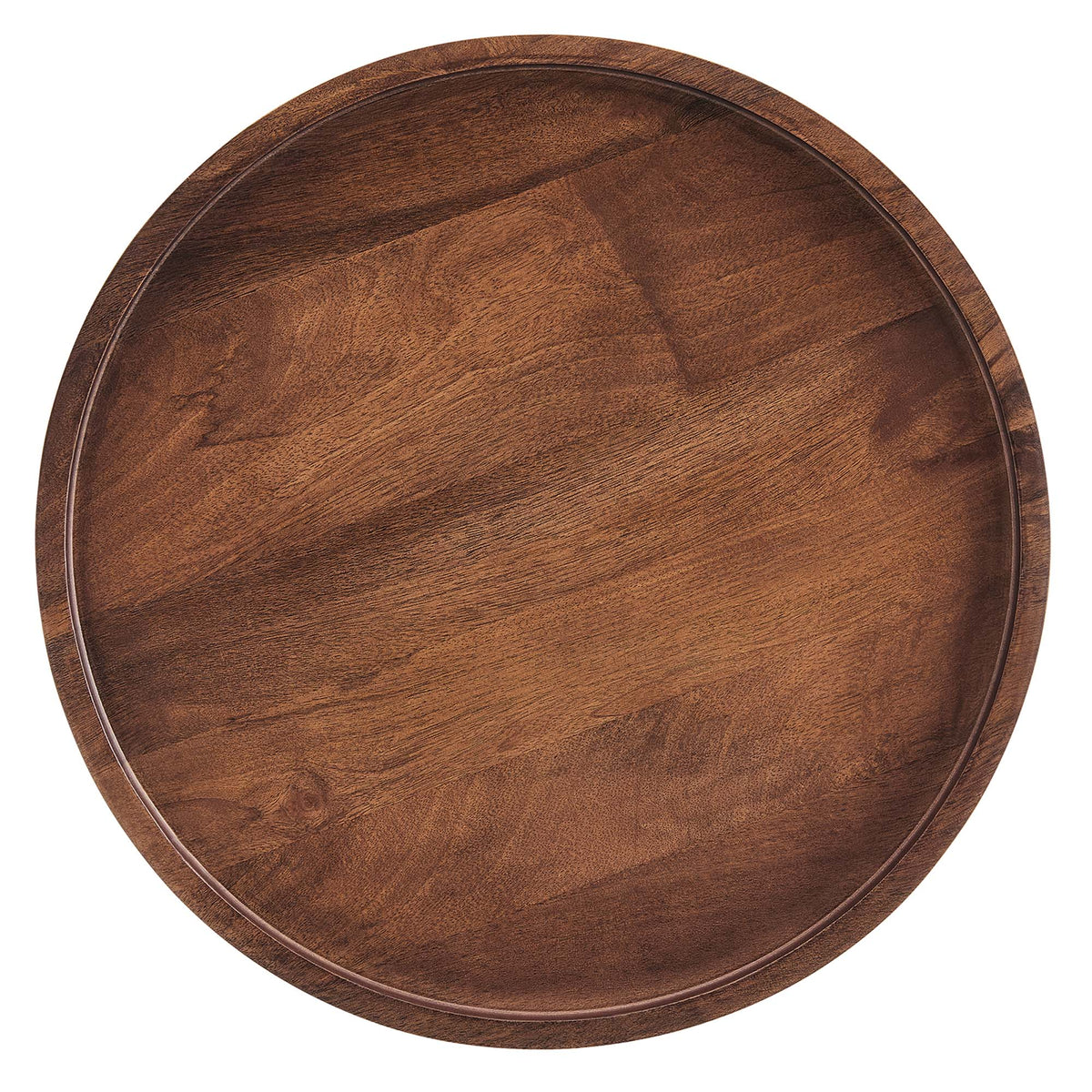 Chiro Round Wood Side Table - Walnut