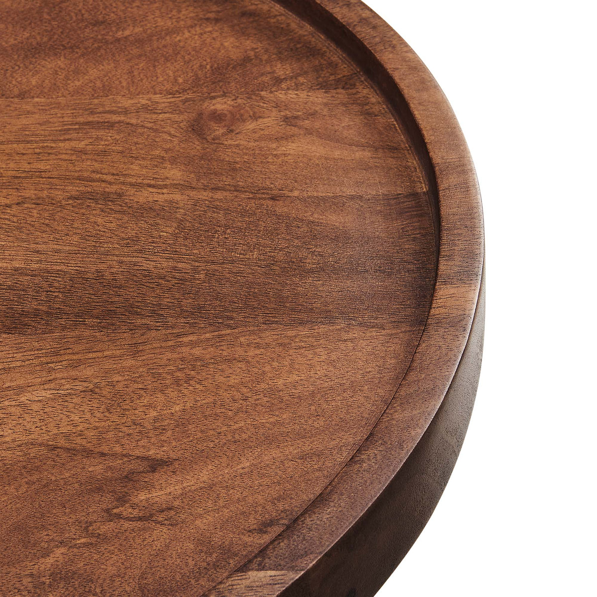 Chiro Round Wood Side Table - Walnut