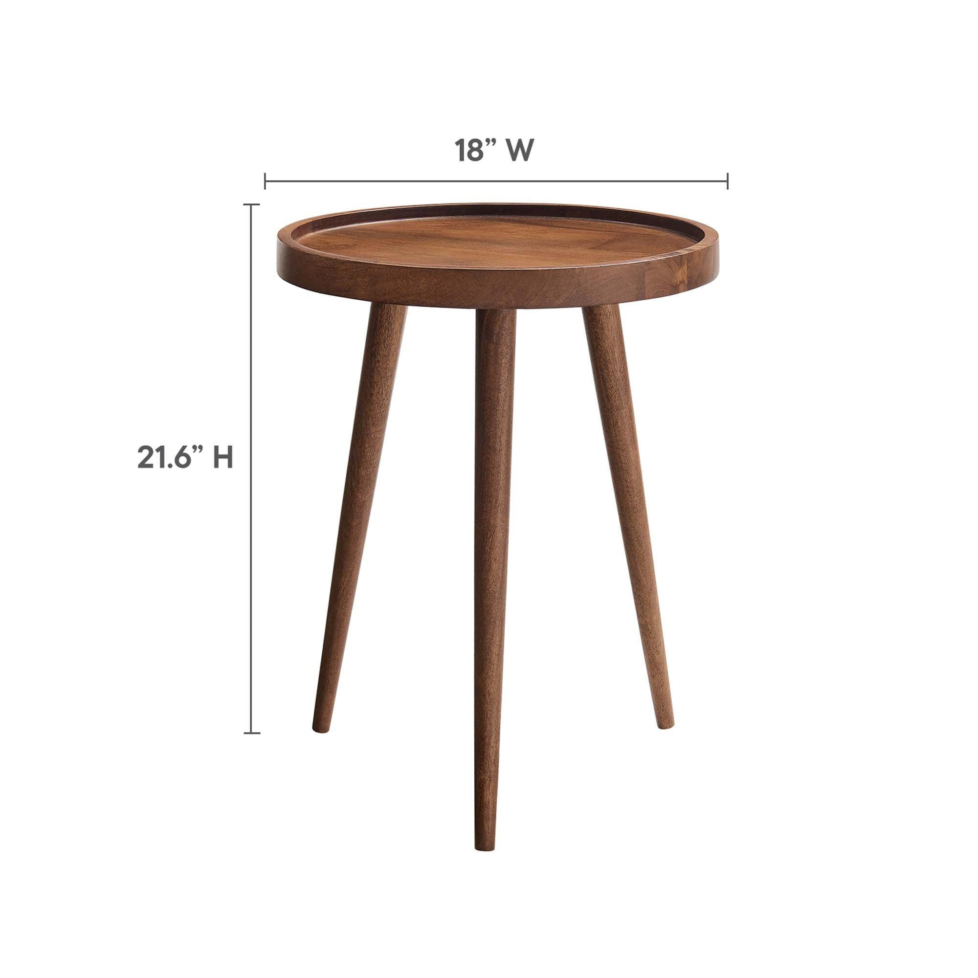 Chiro Round Wood Side Table - Walnut