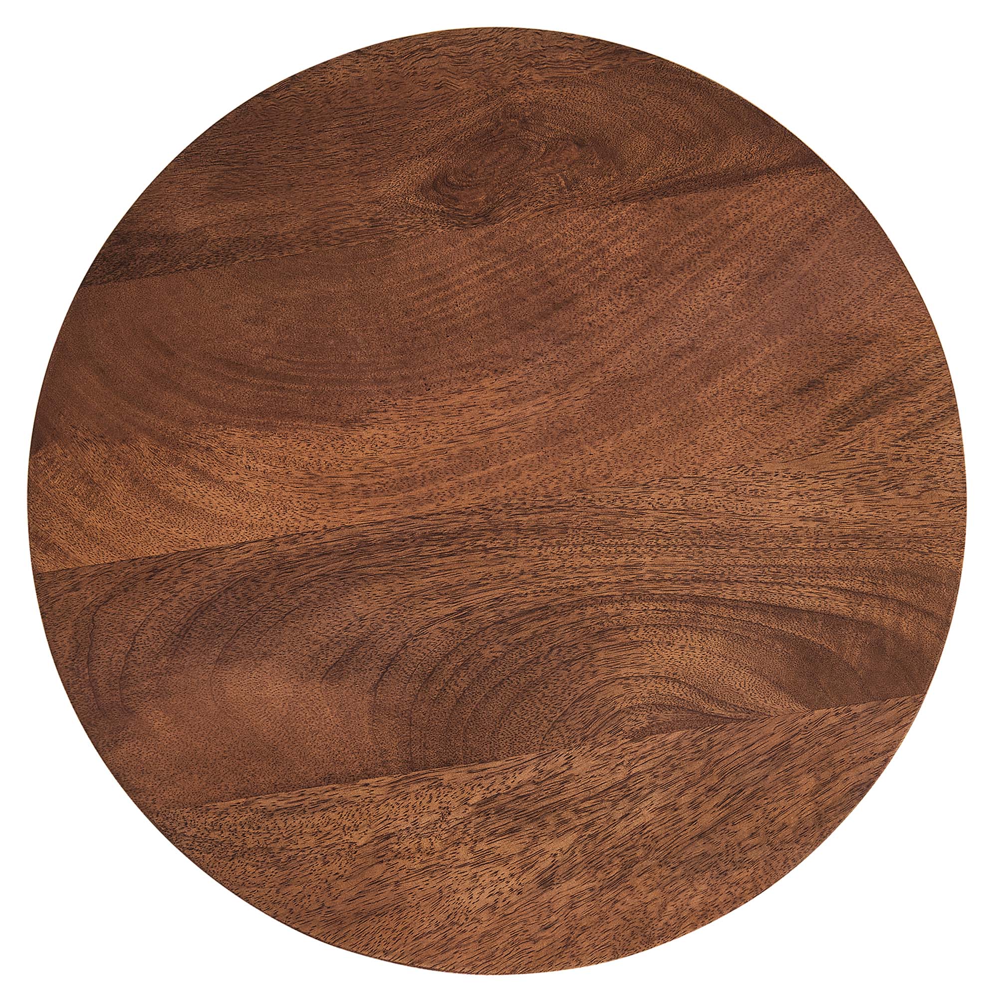 Valeo Round Wood and Metal Side Table - Walnut