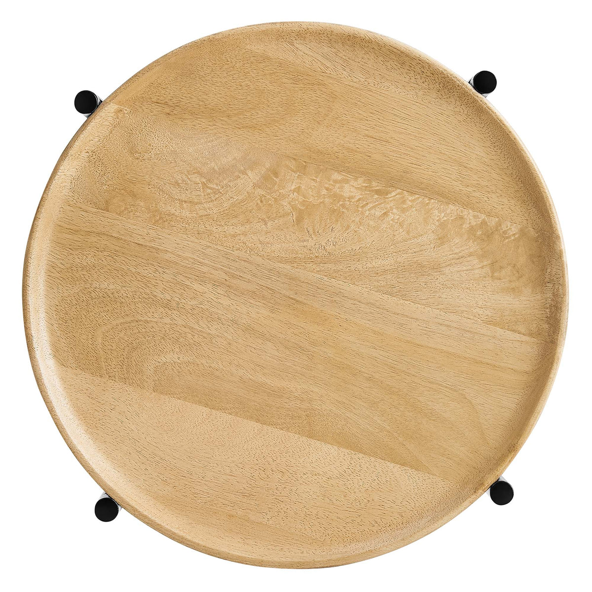Xilo Round Wood and Metal Side Table - Oak