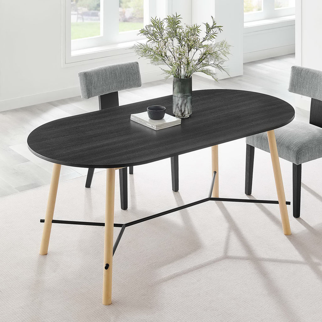 Infuse 71" Wood Grain Dining Table - Black Oak