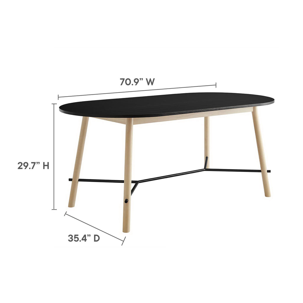 Infuse 71" Wood Grain Dining Table - Black Oak