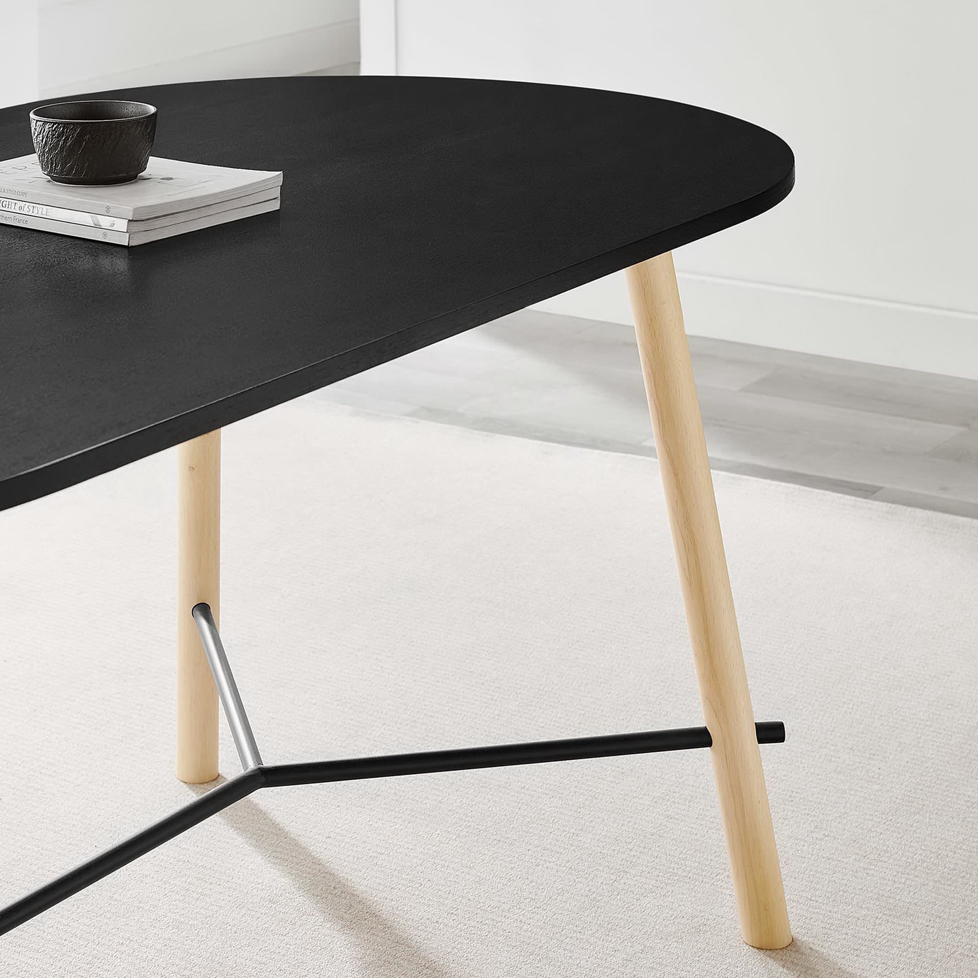 Infuse 71" Wood Grain Dining Table - Black Oak