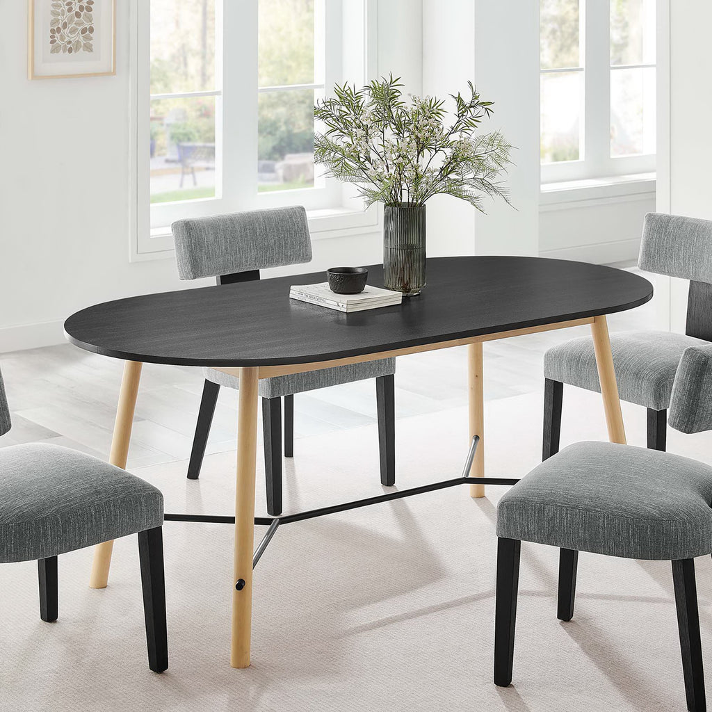 Infuse 71" Wood Grain Dining Table - Black Oak