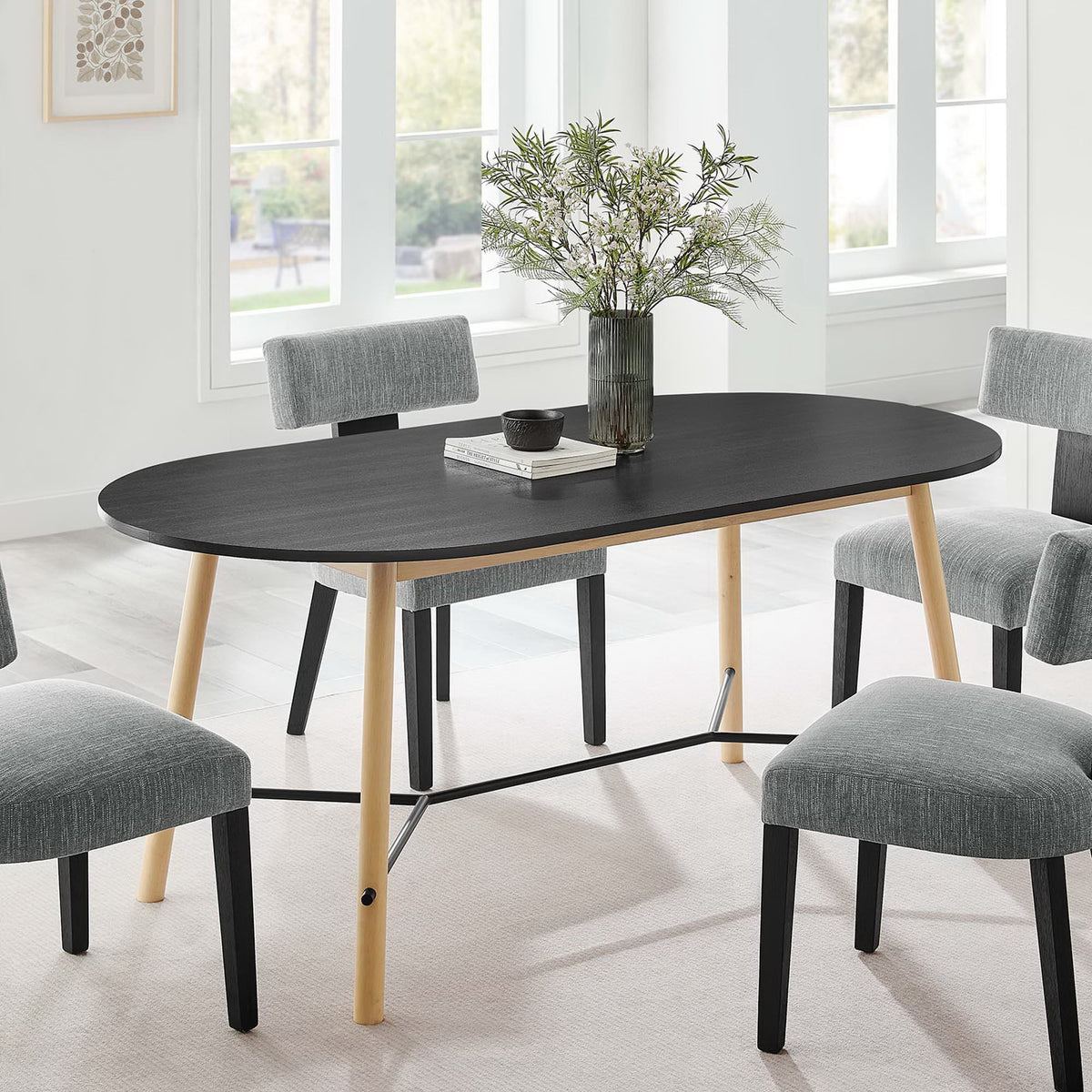 Infuse 71" Wood Grain Dining Table - Black Oak