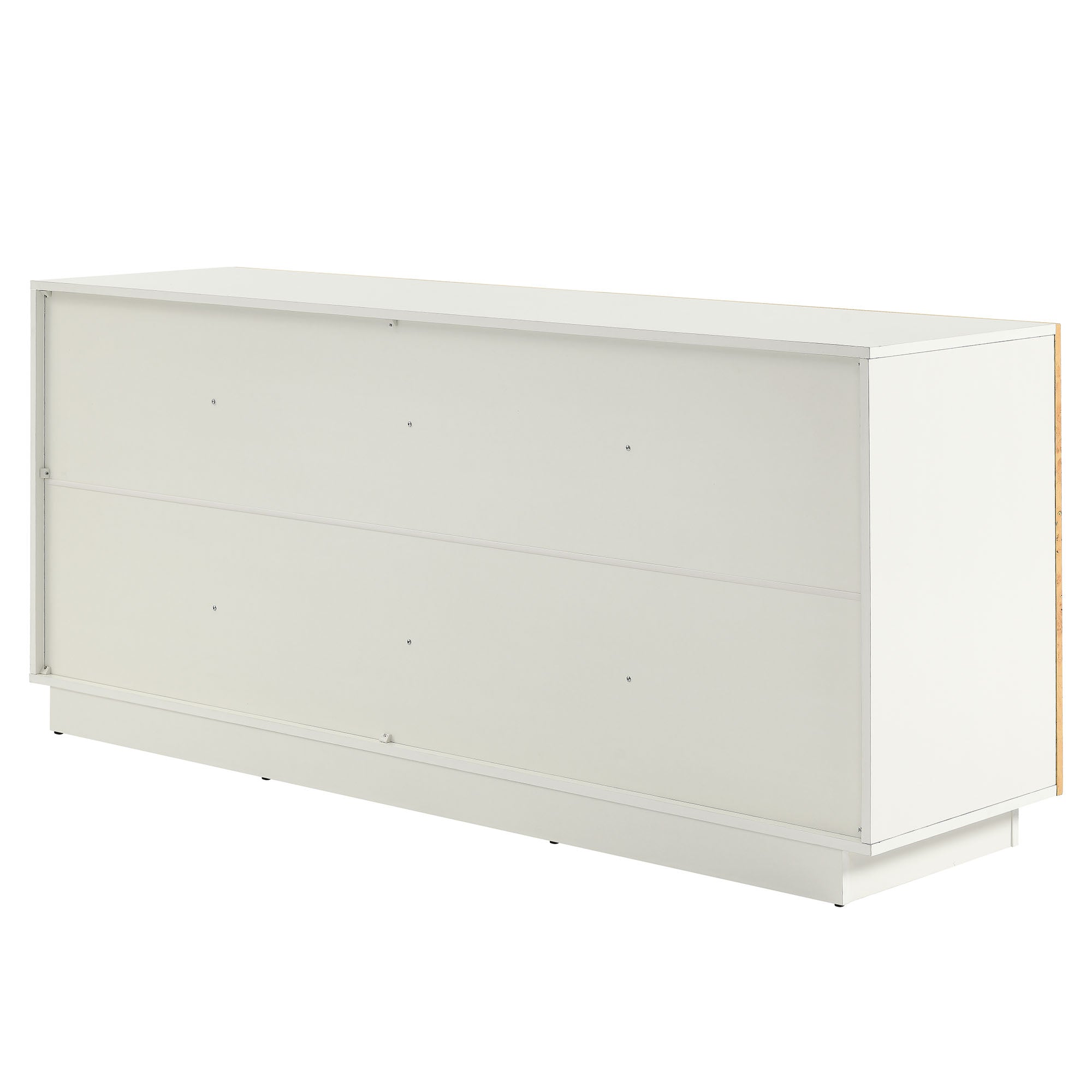 Abel 69 Inch Burl Wood Sideboard Buffet TV Stand - White Bleached Burl
