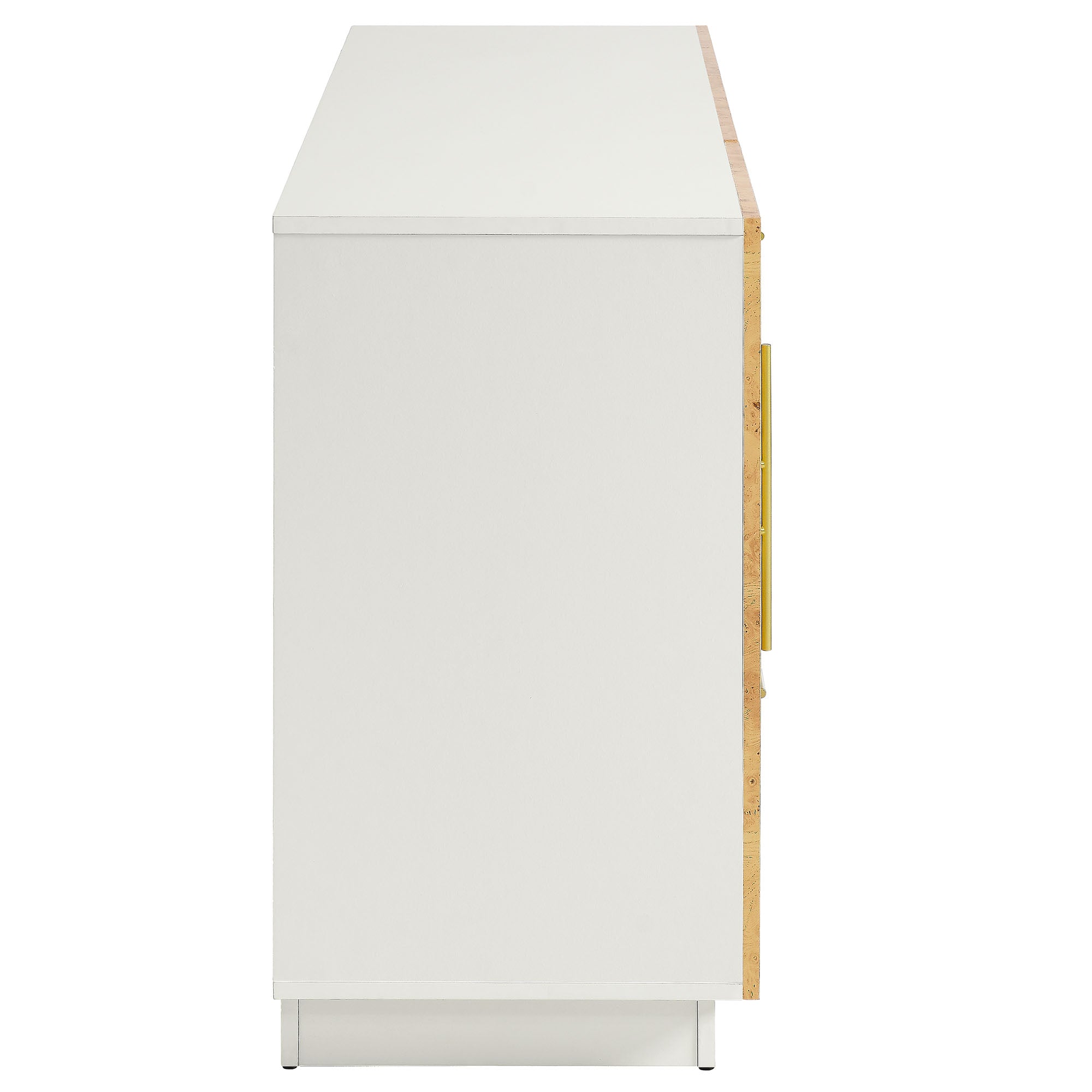 Abel 59 Inch Burl Wood Sideboard Buffet TV Stand - White Bleached Burl