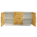 Abel 59 Inch Burl Wood Sideboard Buffet TV Stand - White Bleached Burl