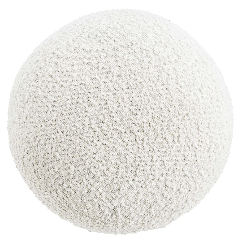 Breeze Boucle Upholstered Ottoman - Ivory Burl