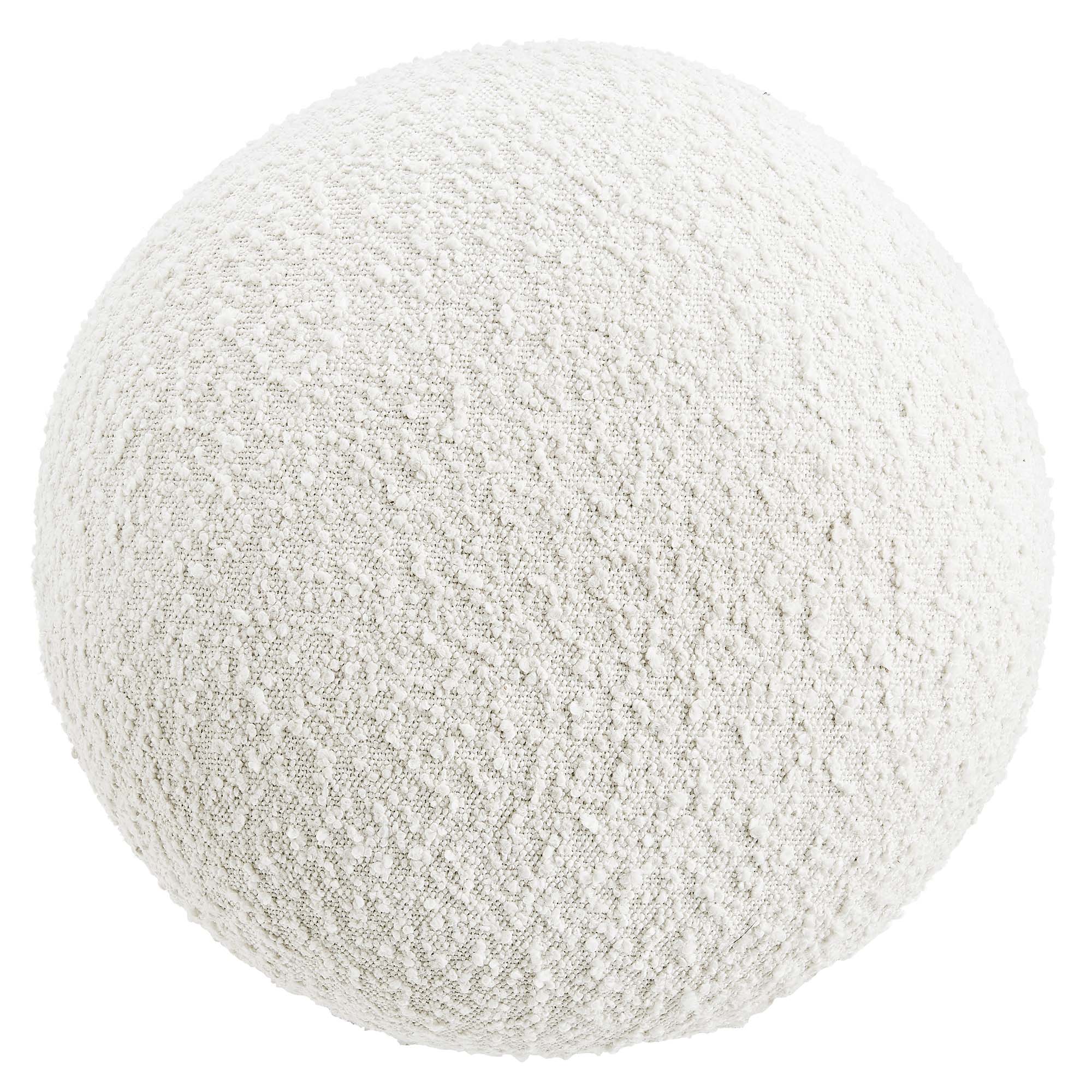 Breeze Boucle Upholstered Ottoman - Ivory Burl