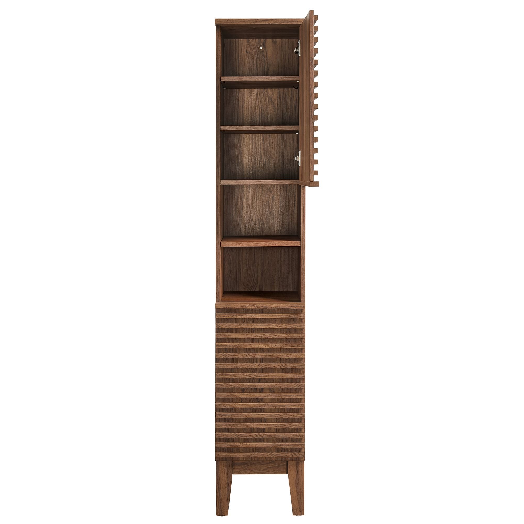 Render Tall Narrow Bathroom Storage Cabinet - Walnut